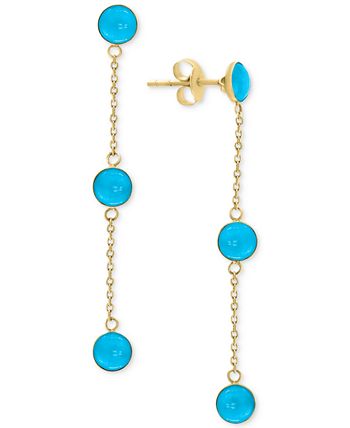 EFFY Collection - Turquoise (5mm) Drop Earrings in 14k Gold