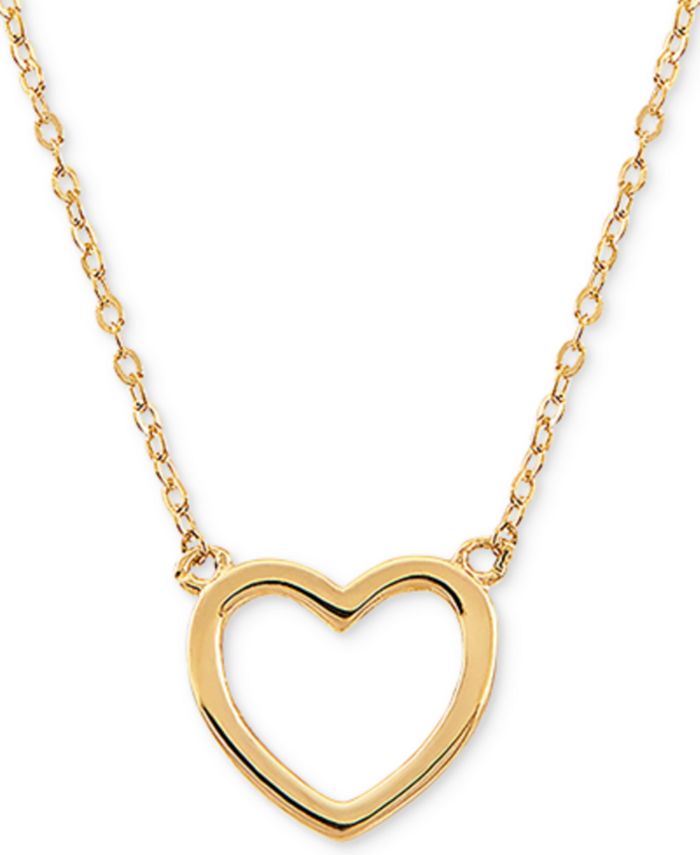 Macy's - Open Heart 17" Pendant Necklace in 10k Gold