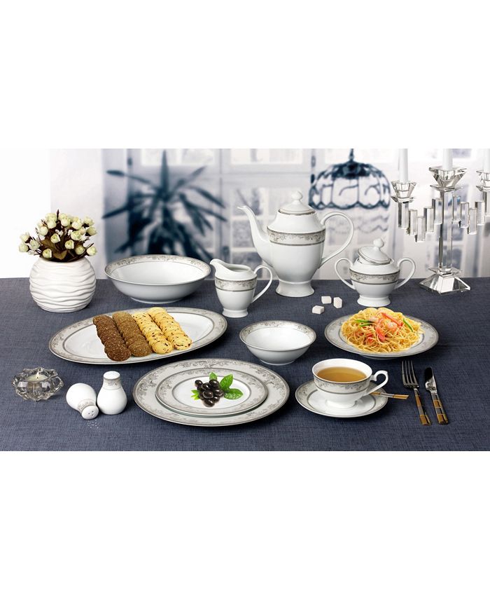 Lorren Home Trends Juliette 57PC Dinnerware Set, Service for 8 Macy's