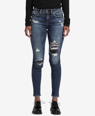 Silver Jeans Avery Ripped Curvy-Fit Skinny Jeans Macy's