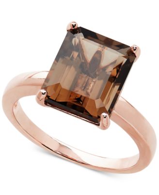 Bronzarte - Smoky Quartz Solitaire Ring (4-1/6 ct. t.w.) in 14k Rose Gold