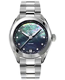 Women's Swiss Comtesse Diamond-Accent Stainless Steel Bracelet Watch 34mm