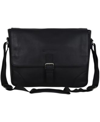 black leather crossbody messenger bag