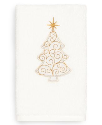 Christmas Tree Scroll 100% Turkish Cotton Hand Towel
