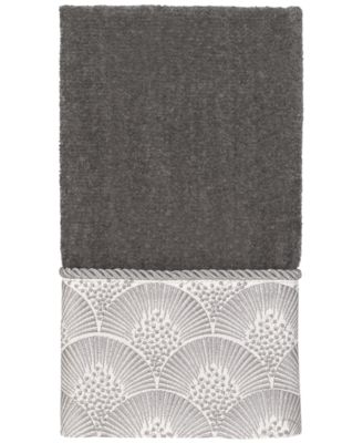 Deco Shells Bordered Cotton Fingertip Towel, 11" x 18"
