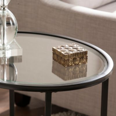 Carabella Metal and Glass Oval Side Table