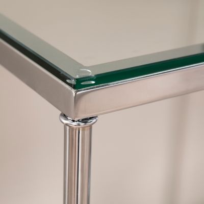 Clarkesburg Glass Console Table with Mirrored Shelf