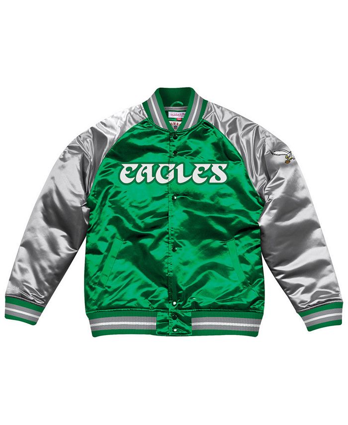 Men's Mitchell & Ness Black Philadelphia Eagles Satin Full-Button Jacket