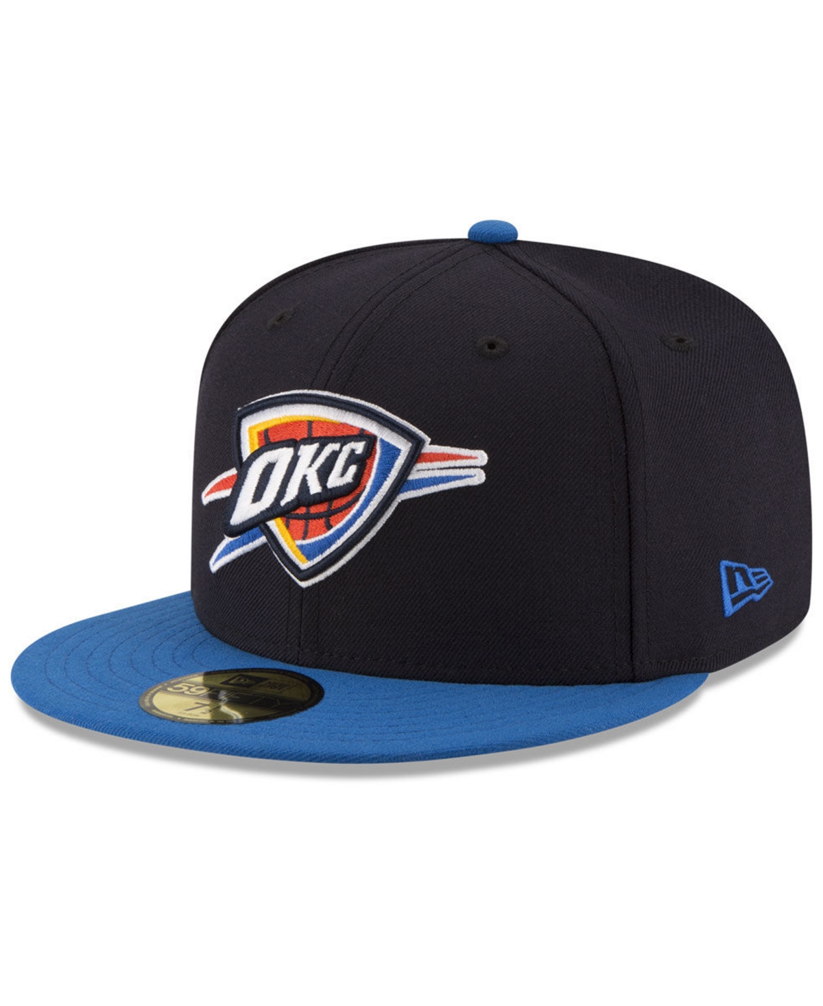 New Era Oklahoma City Thunder Basic 2 Tone 59fifty Fitted Cap In Black,blue