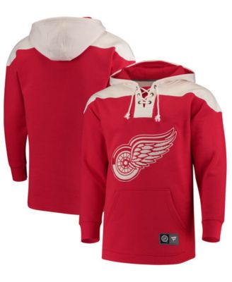 detroit red wings lace up hoodie
