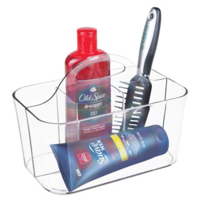 iDesign 4-Section Storage Caddy Organizer with Handle - Clear