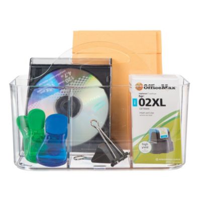 iDesign 4-Section Storage Caddy Organizer with Handle - Clear