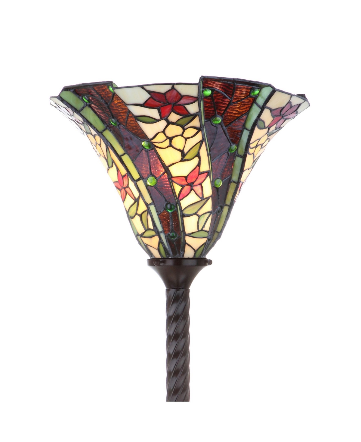Jonathan Y Williams Tiffany-torchiere Led Floor Lamp In Bronze