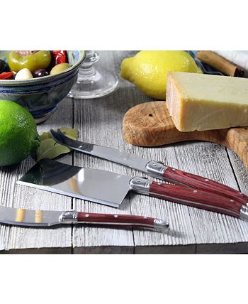 French Home - 3-Pc. Large Laguiole Pakkawood Cheese Knife Set