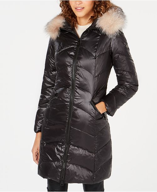 1 Madison Expedition Fox-Fur-Trim Hooded Down Coat & Reviews - Coats ...
