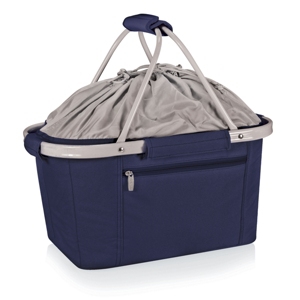 Picnic Time Oniva By  Metro Black Basket Collapsible Cooler Tote In Navy
