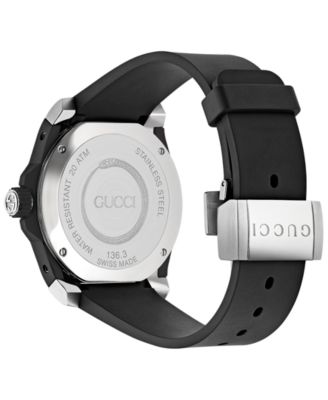 Gucci Men's Swiss Diver Black Rubber Strap Watch  40mm