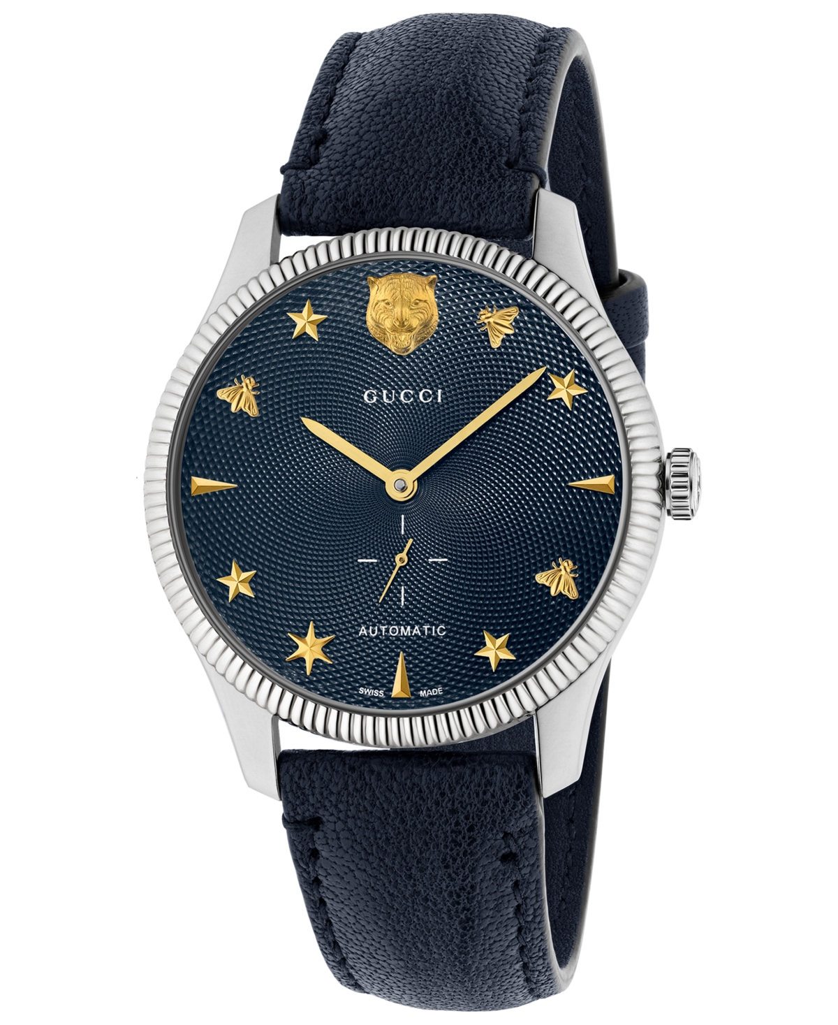Gucci Unisex Swiss Automatic G-timeless Blue Leather Strap Watch 40mm In No Color