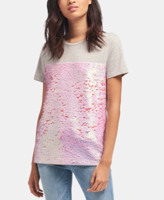 DKNY - Short-Sleeve Crewneck Sequin T-Shirt