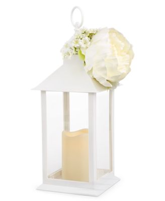 Martha Stewart Collection - Spring White Lantern with Artificial Flower