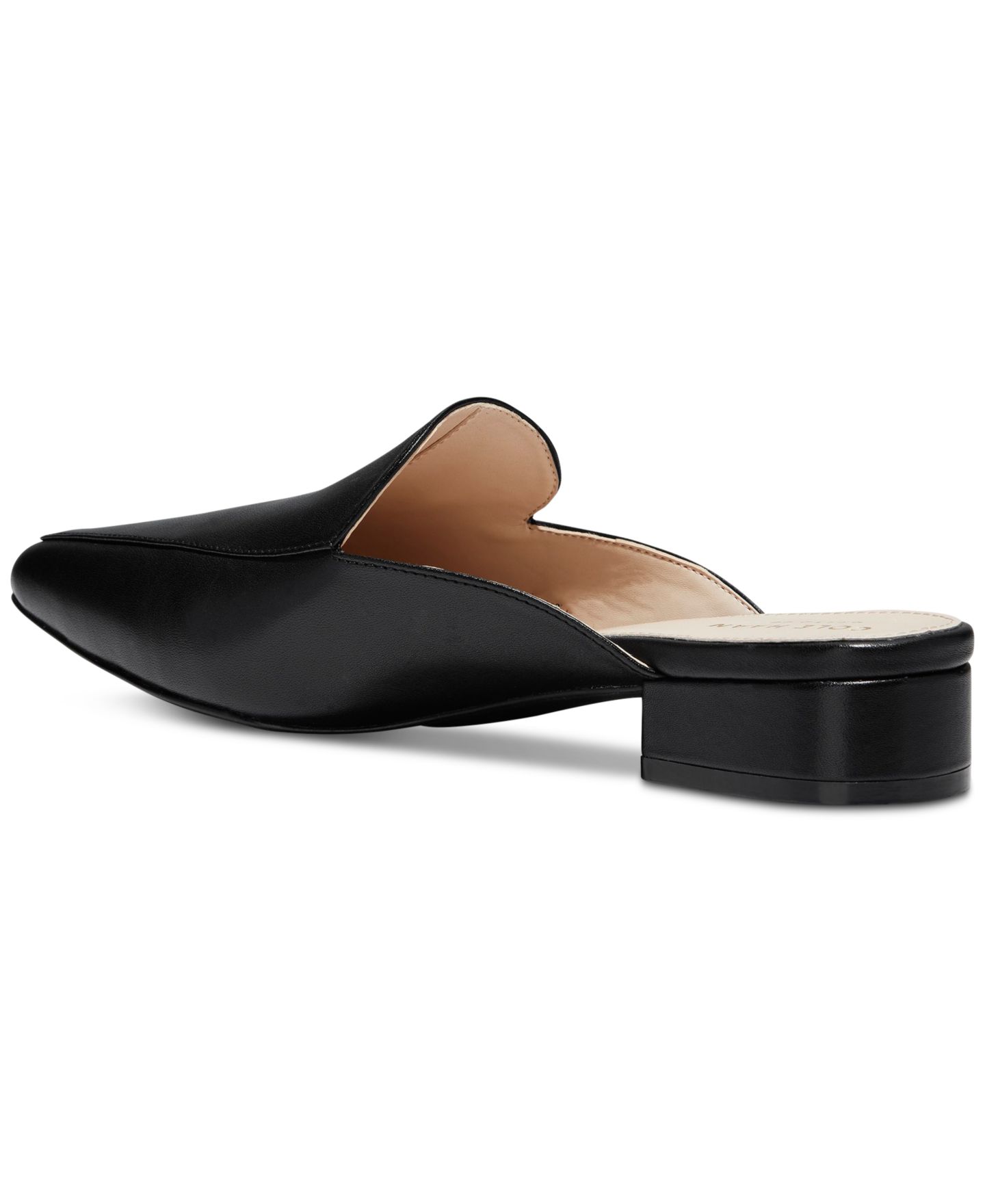 Женские сабо Cole Haan Piper Leather Pointed-Toe Mules, цвет: Чёрный кожаный — фото 3