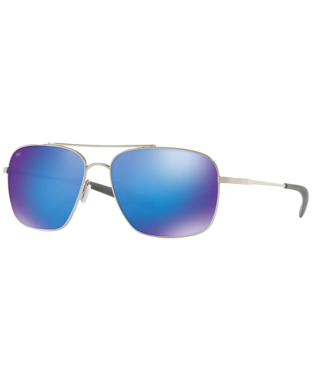 Costa Del Mar Polarized Sunglasses, Canaveral 59 In Silver,blue Mirror Polar