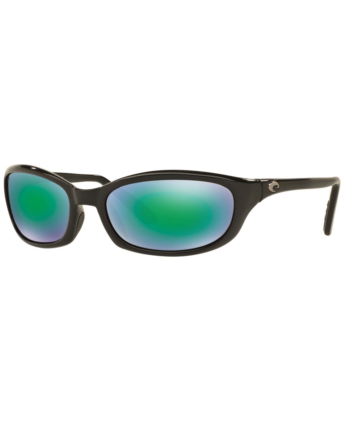 Costa Del Mar Polarized Sunglasses, Harpoon 06s000026 62p In Black Shiny,green Mirror Polar