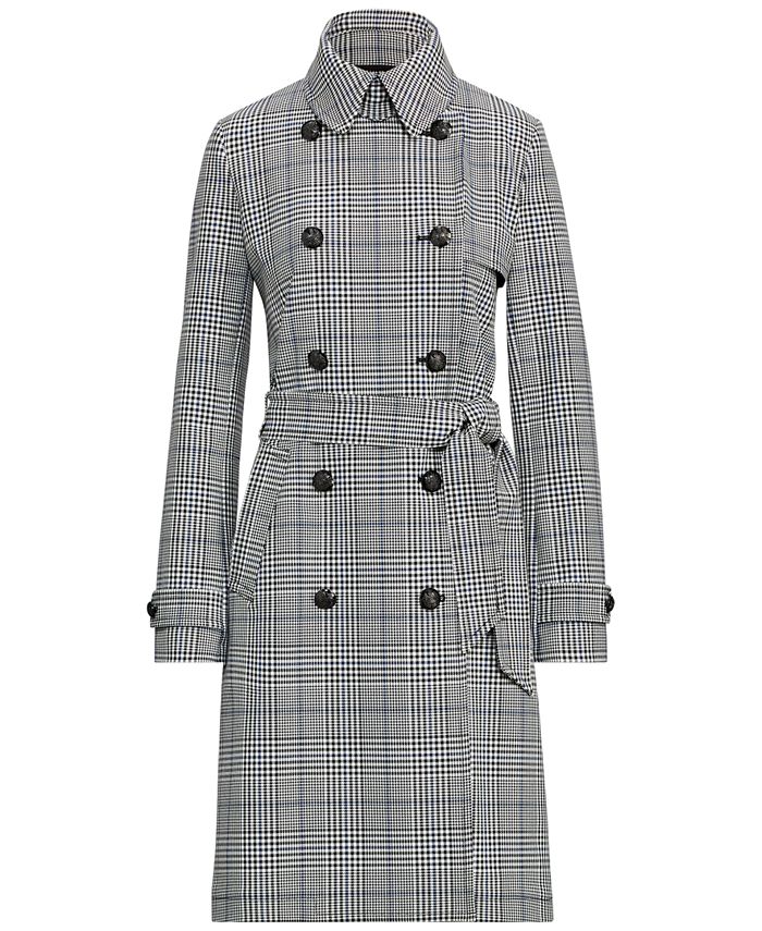 Ralph lauren glen plaid trench sales coat