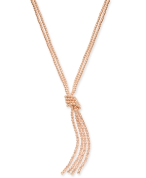 image of Charter Club Colored Imitation Pearl Knotted Lariat Necklace, 28