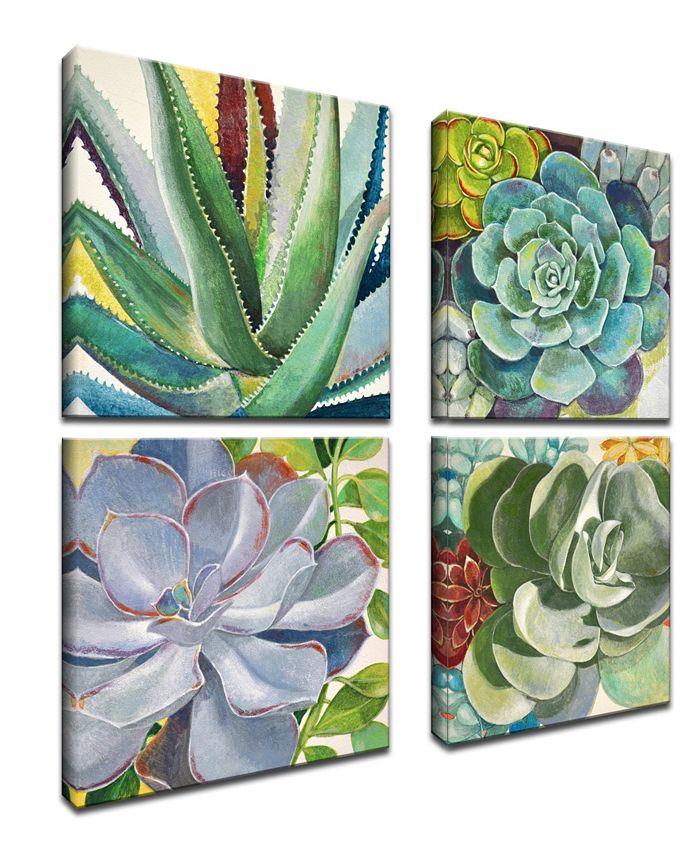 Ready2HangArt 'Botanical Bliss' 4 Piece Floral Canvas Wall Art Set ...