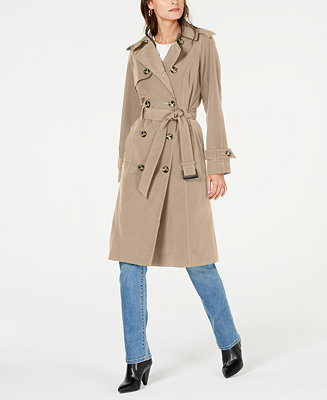 London Fog Belted Double-Breasted Trench Coat - Macy's