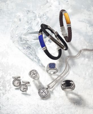 EFFY&reg; Men's Onyx Eagle Ring (10 ct. t.w.) in Sterling Silver