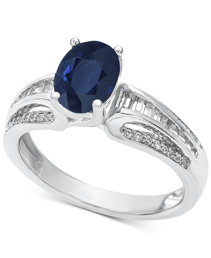 Macy's - Sapphire (1-1/3 ct. t.w.) & Diamond (1/4 ct. t.w.) Ring in 14k Gold