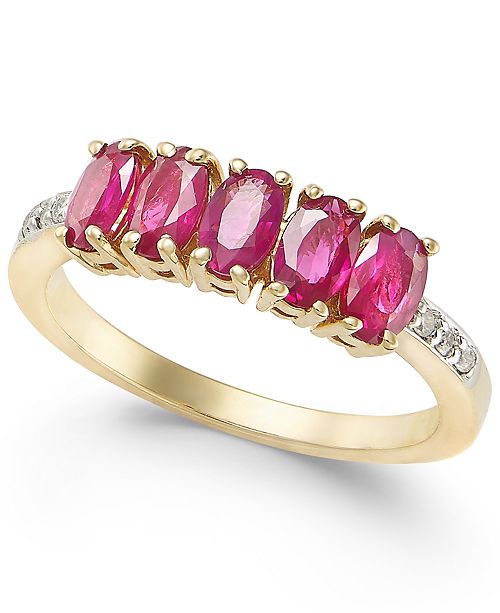 Macy's Ruby (1-3/4 ct. t.w.) & Diamond Accent Ring in 14k Gold ...