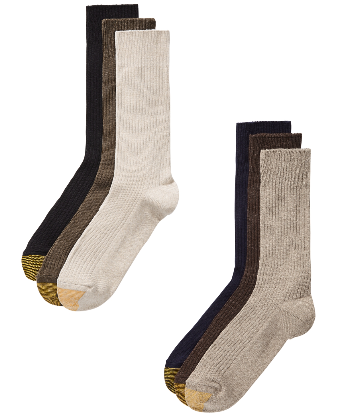 Men's 6-Pack Casual Stanton Socks - Khaki