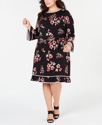 Alfani Plus Size Printed Fit and Flare Dress, Created for Macy's - Macy's