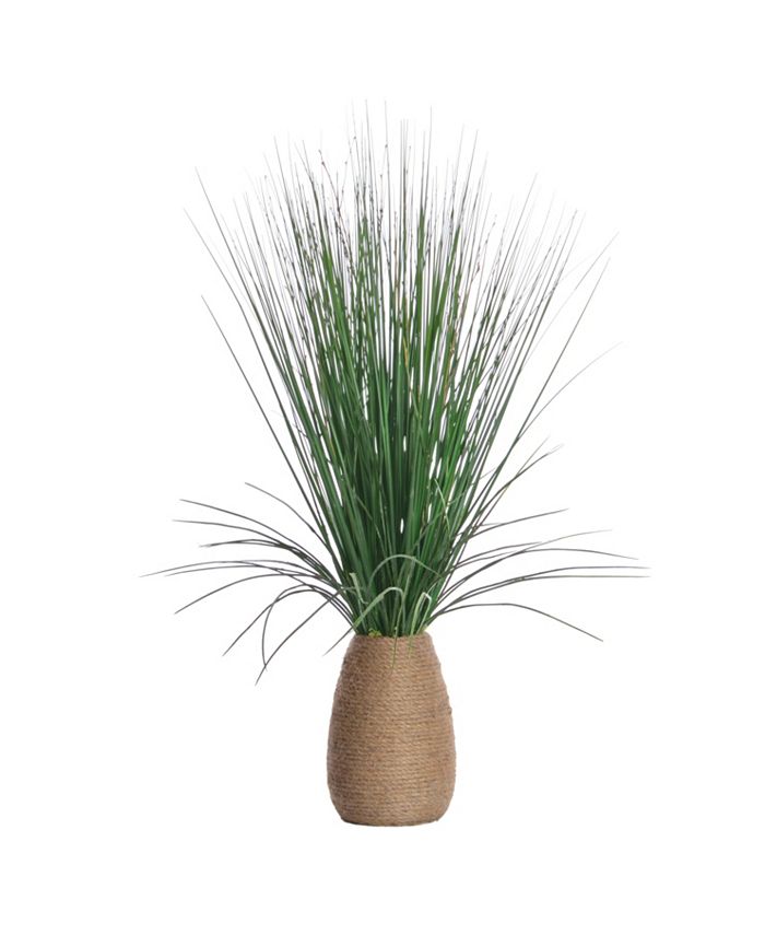Vintage Home - 30" Tall Grass With Twigs In Black Ceramic Pot