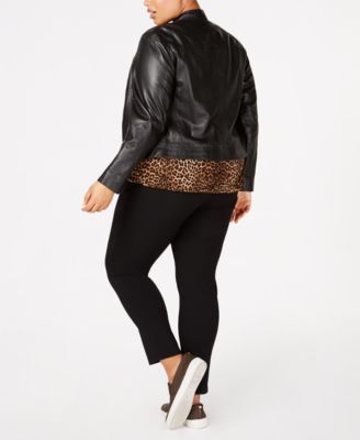 plus size leather coat sale