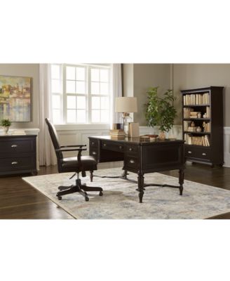 Furniture Clinton Hill Ebony Home Office L-Shaped Desk - Macy's