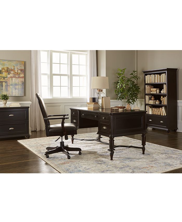 Furniture Clinton Hill Ebony Home Office LShaped Desk Macy's