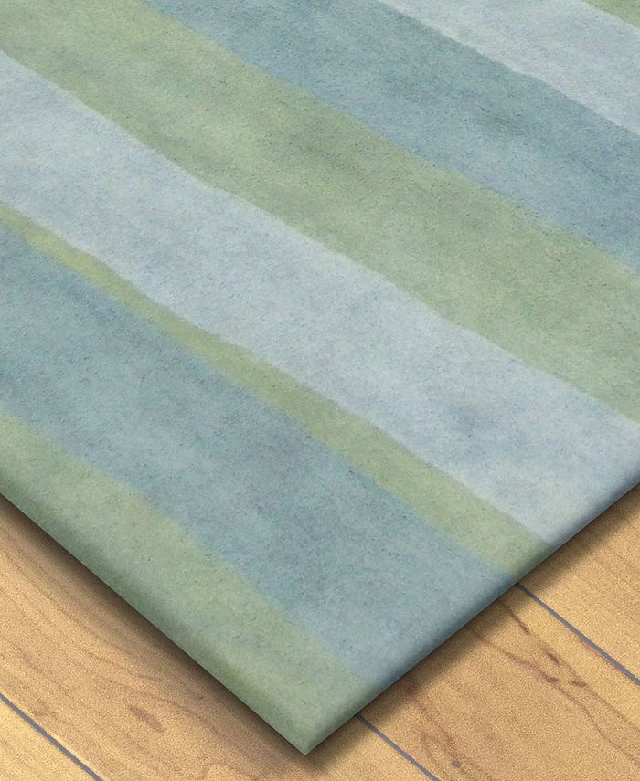 Liora Manne' Piazza 7281 Stripes Sea Breeze 2'3" x 8' Runner Area Rug