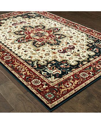 Oriental Weavers - Kashan 96W Red/Ivory 2'3" x 7'6" Runner Area Rug