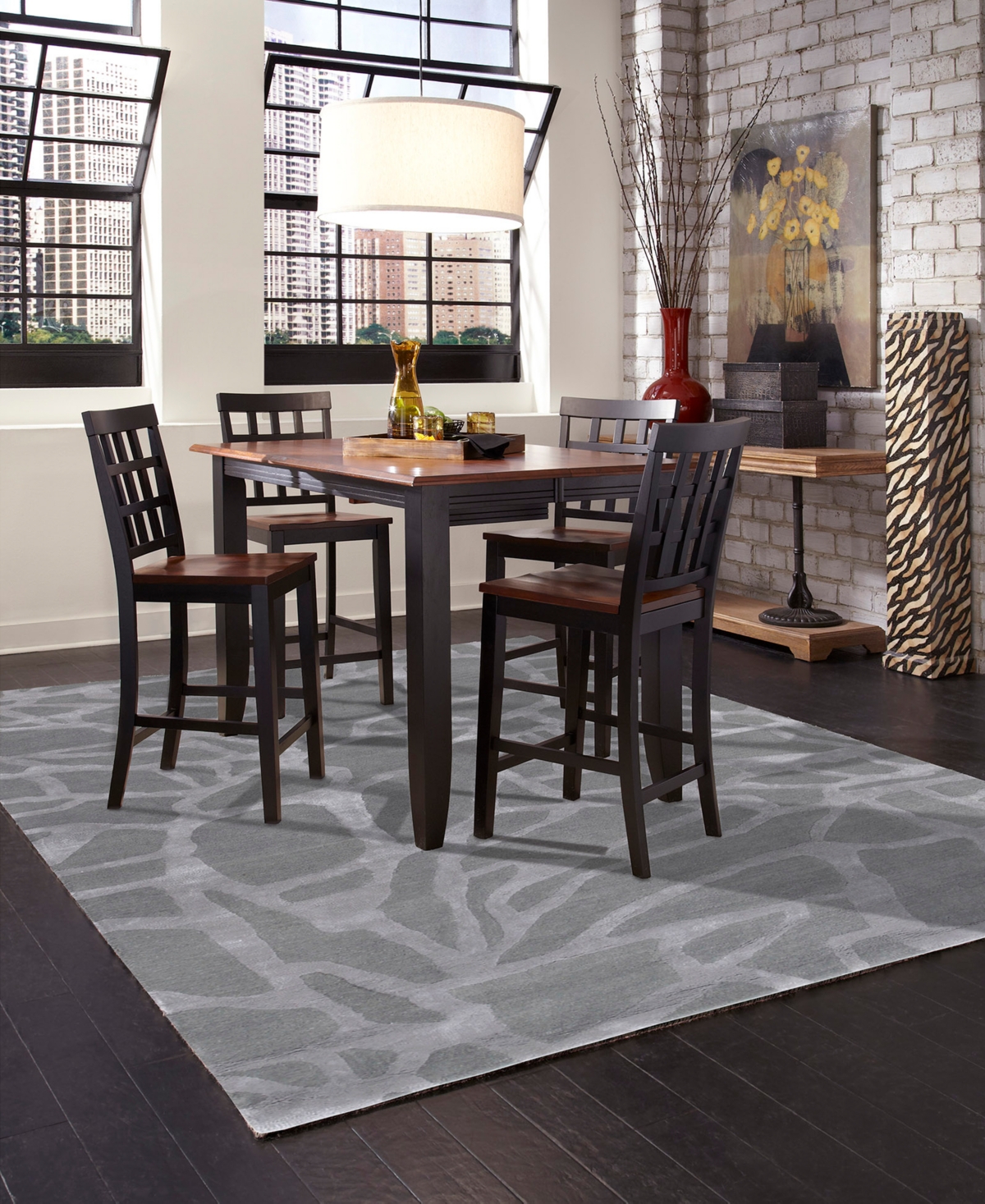 Liora Manne' Roma 9303 Shapes Area Rug -Grey