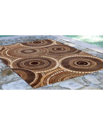 Marina 8035 Circles 7'10" x 9'10" Indoor/Outdoor Area Rug