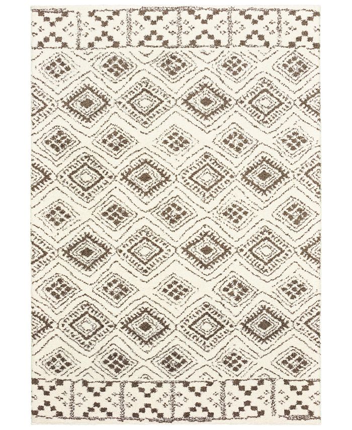 Oriental Weavers - Verona Shag 1330W Ivory/Brown 9'10" x 12'10" Area Rug