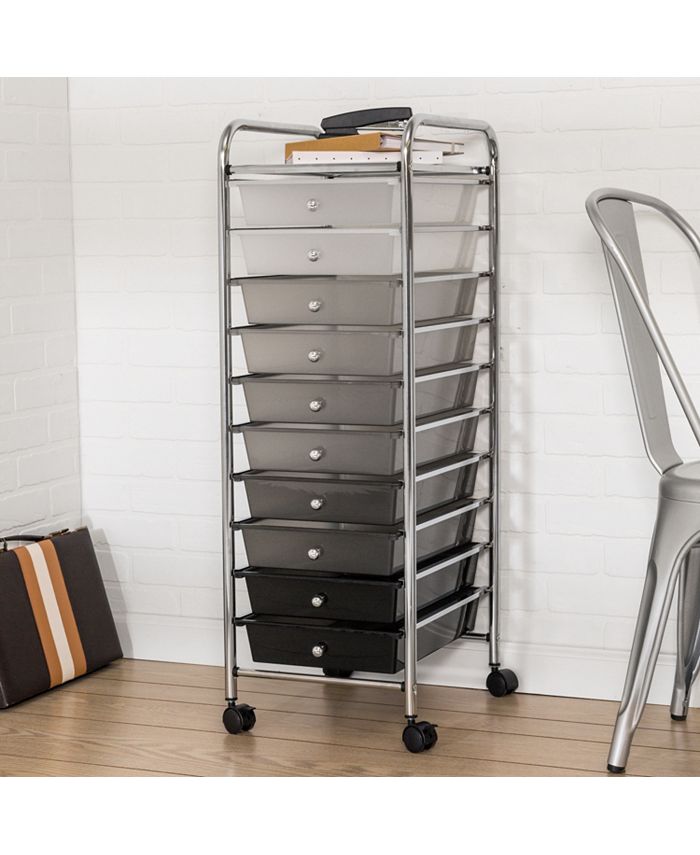 Honey Can Do 10Drawer Shaded Rolling Storage Cart Macy's