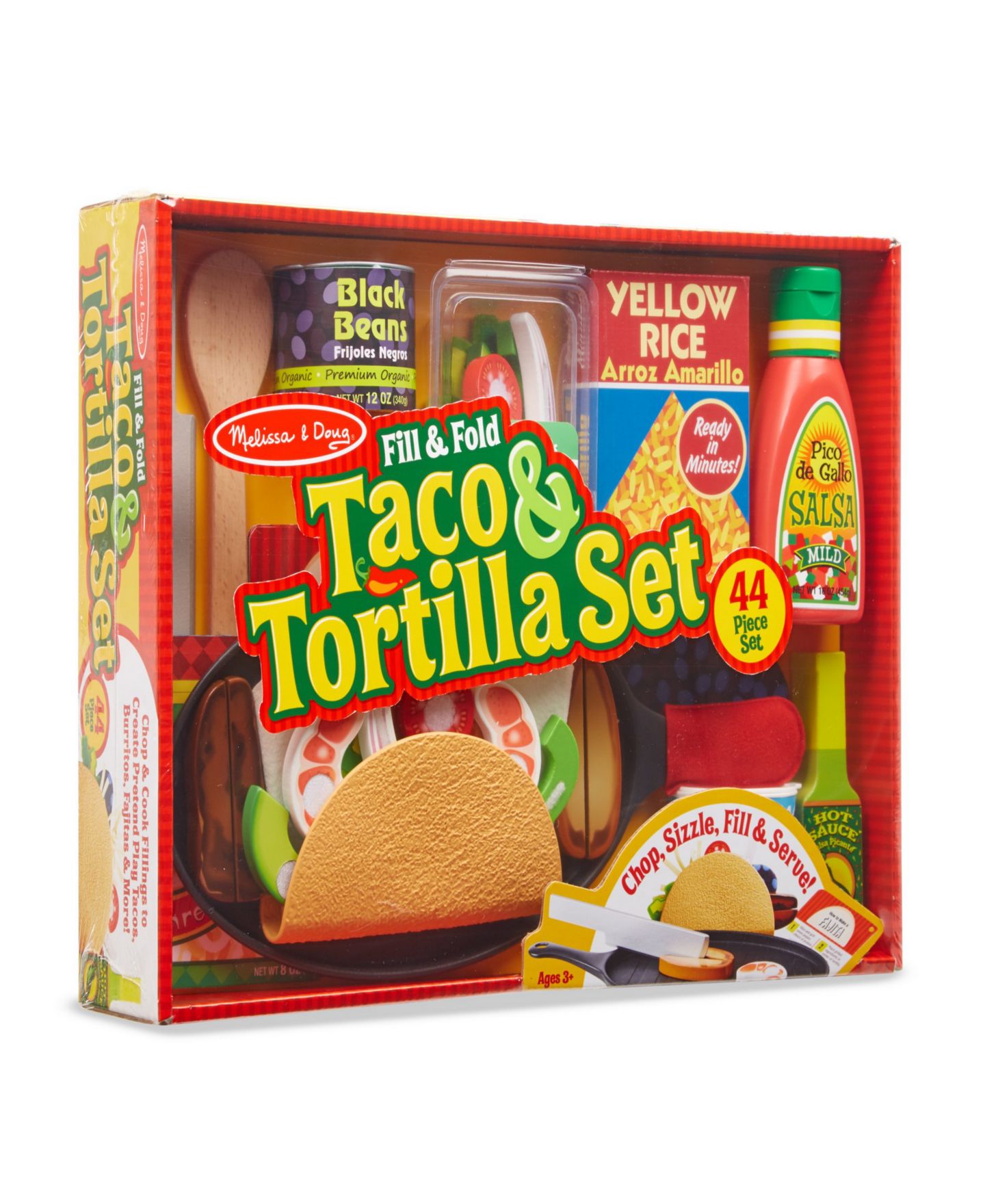 Детские игрушки Melissa and Doug Fill & Fold Taco & Tortilla 43-Piece Set, Ages 3+ — фото 1