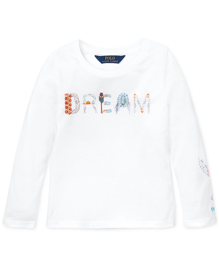 Polo Ralph Lauren Toddler Girls Long-Sleeve Graphic Cotton T-Shirt - Macy's