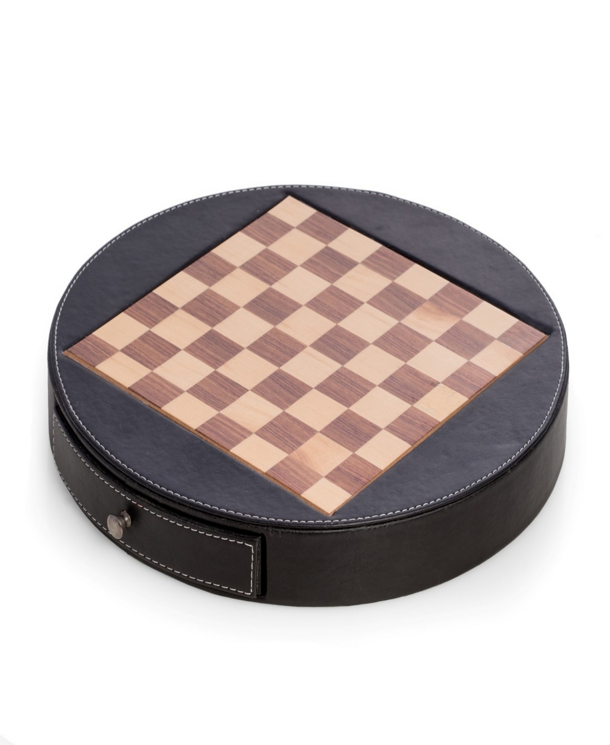 Shop Bey-berk Leather Chess Set In Black