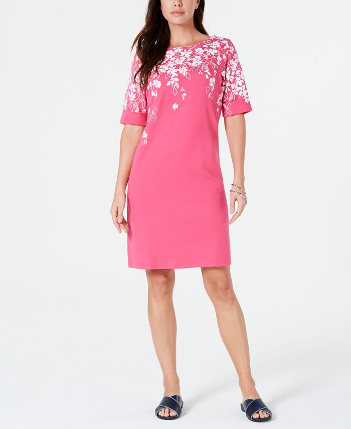 Karen Scott Petite Floral-Print T-Shirt Dress, Created for Macy's - Macy's